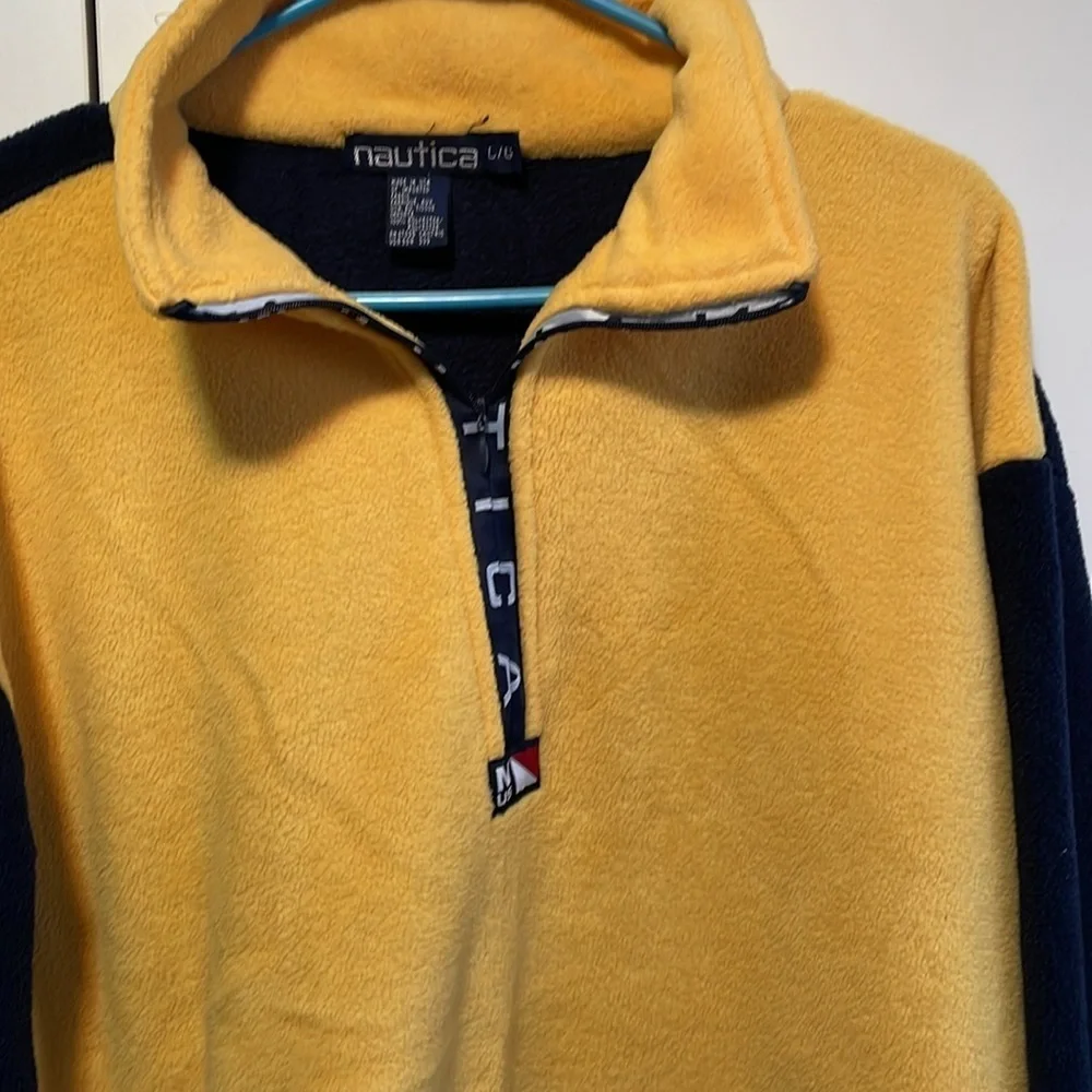 Nautica Mens fleece 1/4 zip pullover size large